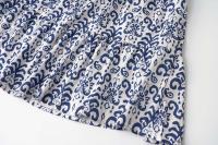 Vestido corto informal con estampado Floral para mujer, minivestido playero bohemio con manga de loto y cuello en V, color azul - details 13