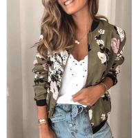 Chaqueta bomber elegante con estampado floral de primavera y otoño - details 13