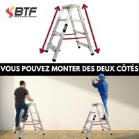 Escalera Tijera Plegable Doble Cara 5 Peldaños en Aluminio |   5+5 Plataforma H.110 cm |   Altura Alcanzable 3,1 Metros |   Certificada EN131 Capacidad Carga 150 kg. BTF-DDB05 - details 23