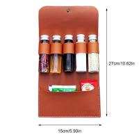 Juego de botellas para exteriores, bolsa de condimentos de cuero plegable portátil, impermeable, gran capacidad, - details 9