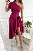 Vestido con dobladillo irregular de longitud media y corte entallado con hombros lisos para mujer 2025 - details 0