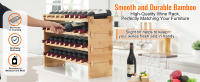 SucceBuy Botellero modular apilable de 36 botellas y 4 niveles, natural, hecho de madera maciza de bambú - details 3