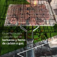 Barbacoa Portátil de Carbón Rodantes, Bandejas Laterales, Sistema de Ventilación y Depósito de Ceniza Parrilla de Acero de 57x42cm Tamaño 116,5x13,1x56cm - details 20