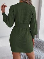 Elegante Vestido de Punto para Mujer Color Sólido, Cuello V, Moda Y2K 2025 - details 5