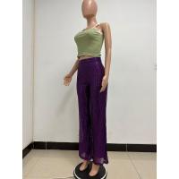 Moda femenina New -End Color sólido Pierna ancha con lentejuelas drapeadas Pantalones casuales para mujer - details 65