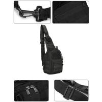 Mochila cruzada para hombre, bolso de hombro para el pecho, viaje, deportes al aire libre, escalada, táctico militar, nailon, bandolera lateral para hombre - details 7