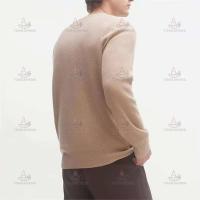 Suéter de hombre con cuello redondo de punto acanalado 100% cachemir cómodo y lujoso de otoño invierno - details 2