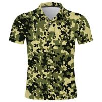Polo con estampado de camuflaje para hombre, ropa de calle con botones, top informal con solapa, novedad de verano - details 15