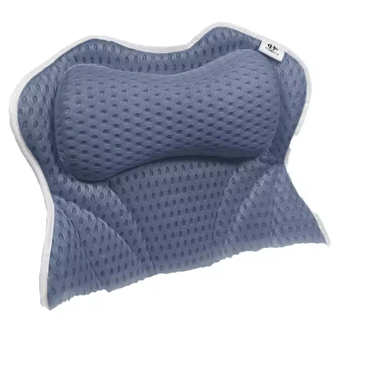 Almohada de Baño de Malla Transpirable 4D Soporte Cervical y Espinal con 6 Ventosas Fuerte - 1