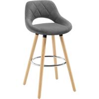 Juego de Taburetes de Cocina Alto 2 Piezas con Resalto y Reposapiés Altos para Bistro, Cafetería y Cocina Funda de Piel Sintética y Patas de Madera Blanco - details 17