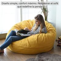 Funda Puff 120cm Peluche Lavable en Lavadora - CubreSofá Lujo para Adultos y Mascotas | Tela Impermeable Antimanchas | Sin Relleno + 3 Plazos Klarna | Certificado Anti-Alergias - details 5