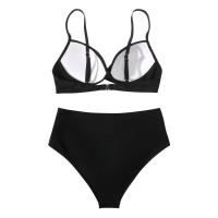 Bikini sexy de cintura alta con estampado de leopardo, abertura cruzada y bolso rígido, traje de baño 2025. - details 3
