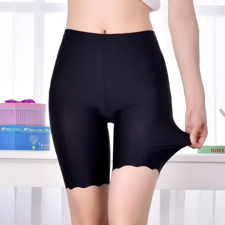Pantalones cortos de seguridad sin costuras para mujer, Boxers de talla grande para verano, pantalón de protección antirozaduras debajo de la falda, bragas, ropa interior 3XL - 1