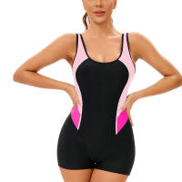 Traje de Baño de Una Pieza Ajustado Estilo Sport Raceback Tela de Nylon con Patchwork - details 3