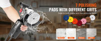 SucceBuy Pulidora en húmedo 800 W, amoladora de hormigón de 4 pulgadas con 6 velocidades variables y 7 kits de pulido, amoladora en húmedo para mármol, granito, piedra, roca, azulejos, interruptor GFCI incluido, (1000 - 4000 RPM) - details 2