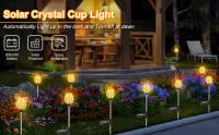 4pcs Vasos de Cristal Solar Luz LED Solar para Exteriores Ideal para Jardín, Patio, Acampada - details 0
