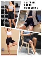Paquete de 3 pantalones cortos de motociclista de cintura alta para mujer, control de barriga súper suave, sin transparencias, entrenamiento, yoga, correr, push up, pantalones cortos de gimnasio y fitness - details 2