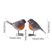 Estatua de pájaro Robin de estilo nórdico duradera, estatuas de pájaros de jardín hechas a mano, figuritas de pájaros de resina, decoración del porche - details 0