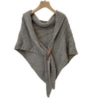 Capa de Poncho frontal abierta para mujer, bufanda de invierno, chal, capa de Poncho - details 4