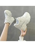 Cuero genuino Casual cómodo transpirable 9CM primavera otoño plataforma cuña alta marca zapatillas gruesas señoras moda zapatos para caminar - details 3