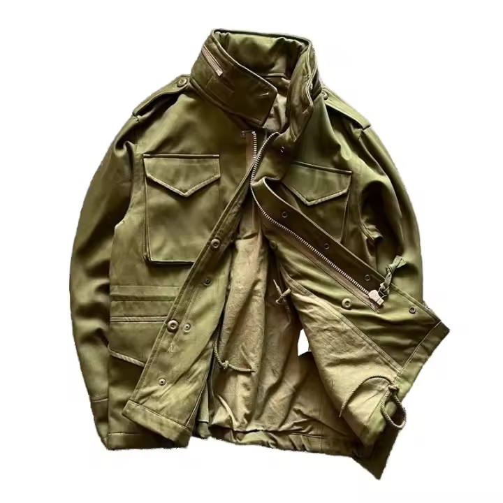 Traje de trabajo con capucha americano M65 resistente al desgaste, chaqueta táctica verde con bolsillo, chaqueta informal militar, tendencia - 1