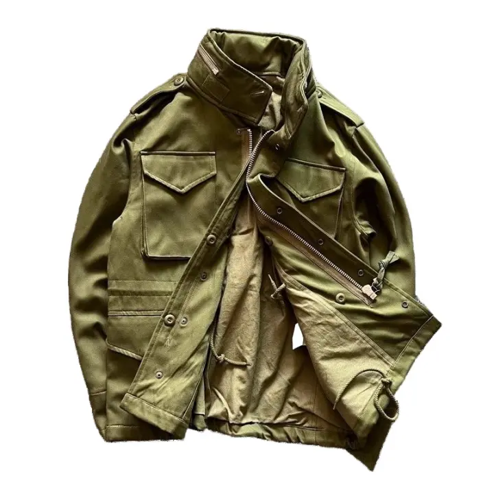 Traje de trabajo con capucha americano M65 resistente al desgaste, chaqueta táctica verde con bolsillo, chaqueta informal militar, tendencia - 1