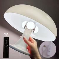 Lámpara de escritorio de hongo, decoración nórdica, sala de estar simple, mesita de noche, lámpara de escritorio creativa USB - details 8