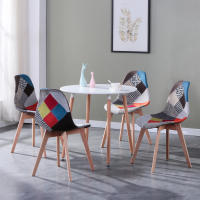 Sillas de retales de estilo nórdico para el hogar, silla de comedor de estilo minimalista moderno, con respaldo, para ordenador, muebles de aprendizaje, 4 piezas - details 11