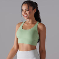 Sujetador de yoga para mujer, ropa interior que absorbe los golpes, correas cruzadas para los hombros, top corto Fiess, deportes a prueba de golpes - details 44