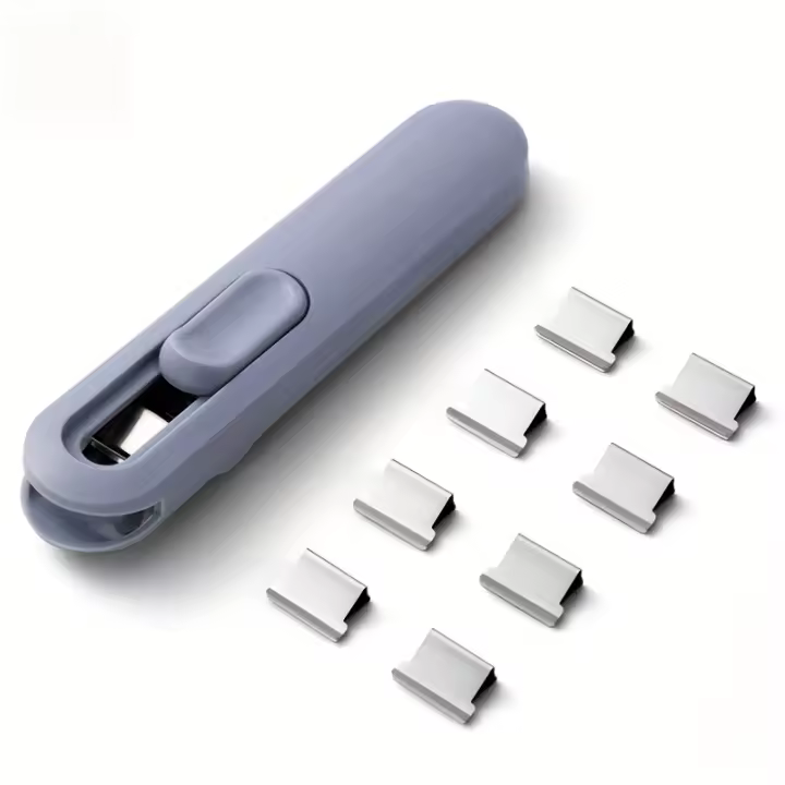 Porta billetes perforador pequeño de metal sin clips, apto para oficinas, colegios, etc. - 1