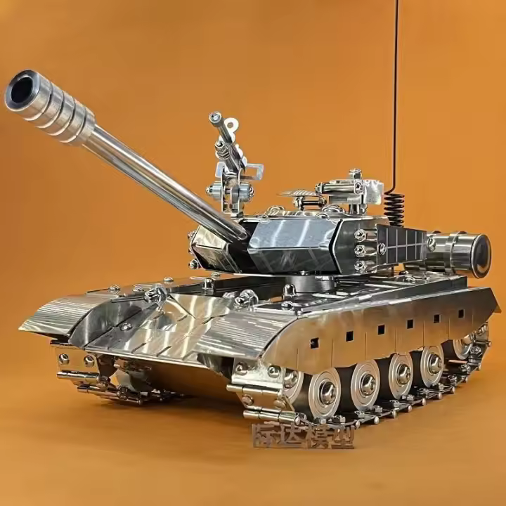 Tanque de batalla principal chino T99 de acero inoxidable, modelo de aleación 1:32, adornos, juguetes terminados - 1