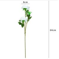 2 uds realista 3 cabezas flor de peonía Artificial 64CM DIY peonía flor simulada flores artificiales de seda para decoración de boda en casa - details 0