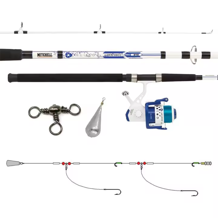 Neuron Dorade 212 - Juego de cañas y carretes, blanco, azul, para Pesca - 1