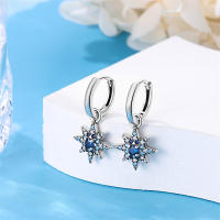 Pendientes de plata 925 con diseño de luna y estrellas, 2 pares para mujer, pendientes de hexagrama de plata de ley 925 para joyería de boda fina - details 7