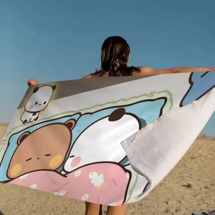 Bubu y Dudu linda playa de dibujos animados para niños baño personalizado piscina vacaciones Picnic toalla fiesta regalo - 1