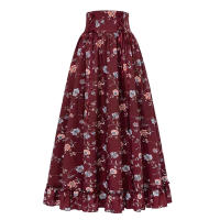 Falda Victoria Para Mujer Maxi Vintage Renacentista Cintura Alta Volante A-Line Sin Ajuste Casual Fiesta Largo Pierna Falda - details 16