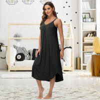 2025 Ropa de verano nueva, ropa de casa, ropa de mujer europea, camisón sexy con tirantes cómodos y de gran vuelo. - details 34