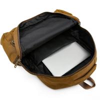 Mochila de lona de moda para hombre, bolso escolar informal Retro, Asa superior y gran capacidad, mochila d - details 23