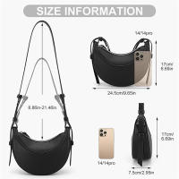 Bolso cruzado de Color puro para mujer, bolso de hombro doble, a la moda, combina con todo - details 3