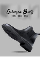 Botas Chelsea de cuero de vaca de gama alta botas de otoño e invierno de cuero genuino botas cortas británicas puntiagudas - details 4