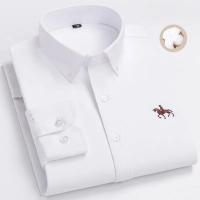 hombre manga larga ropa hombre S~7XL 100% algodón puro Camisa giratoria Oxford de manga larga para hombre Ocio de negocios Bolsillo bordado Slim Fit Estilo de botón Suave Med - details 40