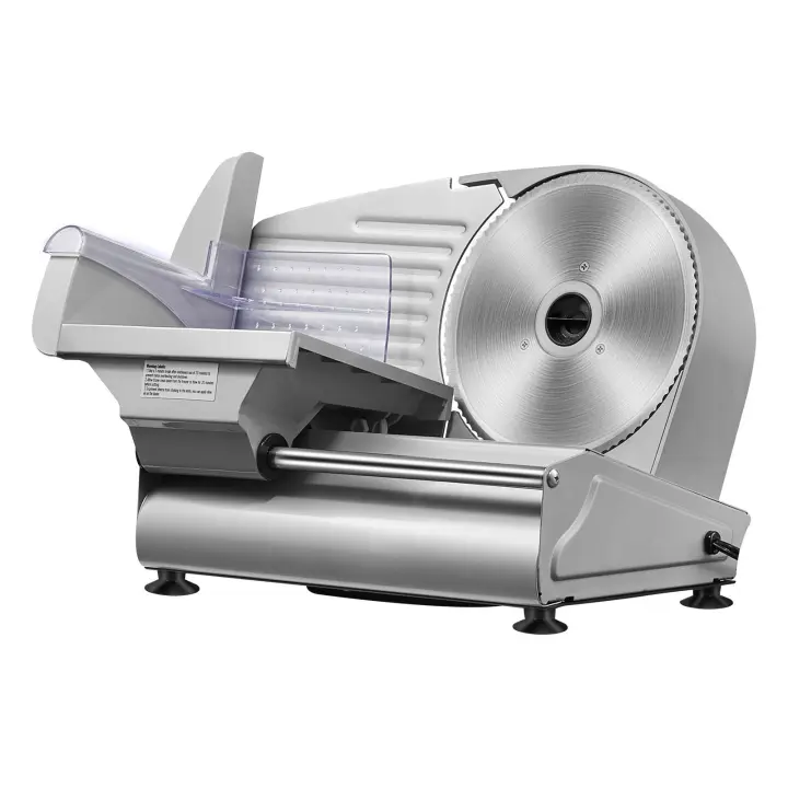 SucceBuy Cortadora de carne eléctrica de 180 W, hoja de acero inoxidable SUS420 de 7,5 pulgadas, espesor ajustable de 0 a 0,6 pulgadas, fácil de limpiar, ideal para carne, pan, jamón y queso - 1