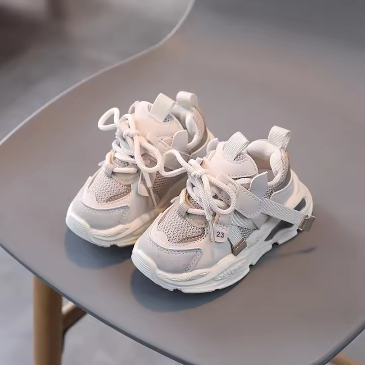 Zapatos Deportivos informales de cuero para niños y niñas, zapatillas de malla para correr, transpirables, suela suave - 1