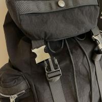 Mochila con cordón para exteriores de estilo coreano, mochila deportiva de nailon de viaje de Color sólido, bolso de hombro impermeable para senderismo de gran capacidad - details 4