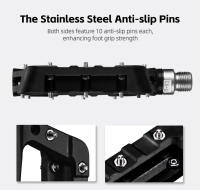 ROCKBROS-pedales de nailon para bicicleta de montaña, plataforma grande, antideslizante, ligero, 9/16 pulgadas - details 7