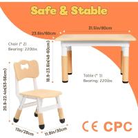 Mesa Infantil Ajustable de Altura 2 Sillas Fácil de Limpiar Para Aulas/Hogares - details 12