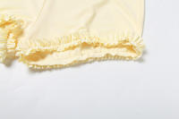 BUNO-conjunto plisado con cuello en U para mujer, camiseta de manga corta, conjunto corto de cintura alta, conjunto corto ajustado liso de verano 2025 para mujer - details 14