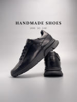 Zapatos hechos a mano, zapatos deportivos, zapatos de cuero para hombre, versátiles, pequeños, negros, que aumentan la altura. - details 16