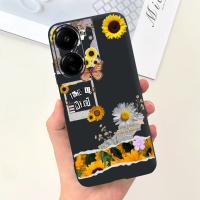 Funda trasera para Xiaomi Poco C65, cubierta suave de silicona líquida mate con estampado de dibujos animados de flores, protección a prueba de golpes - details 6