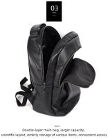 Mochila de piel auténtica 100% para hombre, mochila para portátil de 14 pulgadas, vintage, a la moda - details 5